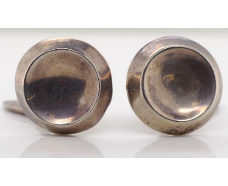 Early 20th c. Danish silver cufflinks by Viggo Christensen Denmark circa 1930s. Marked makers mark and 925.