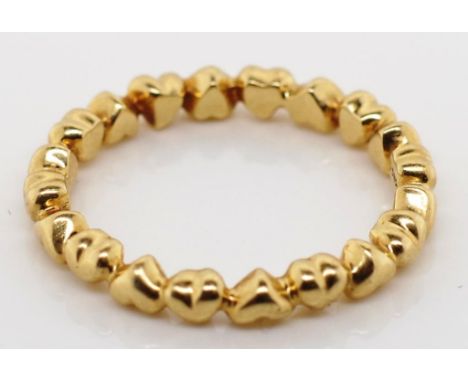 14ct gold Pandora heart ring Marked ALE 48 585 approx 1.6 grams, ring size I.