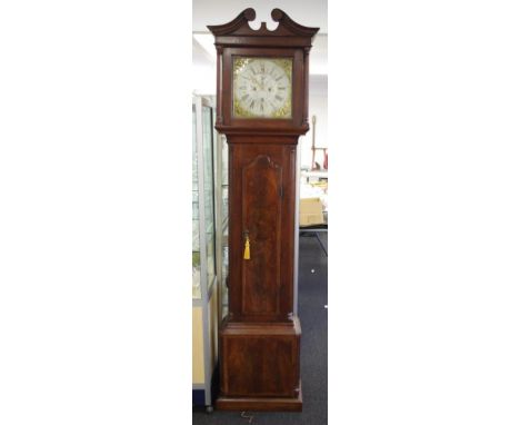 George III James Gandy 8 day longcase clock with striking movement (bell), the fine brass dial with inner date aperture and s