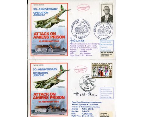 RAF MOSQUITO PILOT COLLECTION. Collection of SIX covers each signed by a WWII Mosquito pilot. In this set are covers signed b