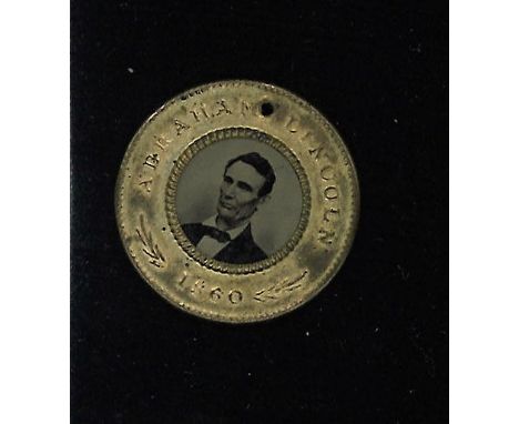 1860 Abraham Lincoln-Hannibal Hamlin Presidential ferrotype campaign medal, DeWitt-Sullivan AL 1860-96, VF. This is the solid