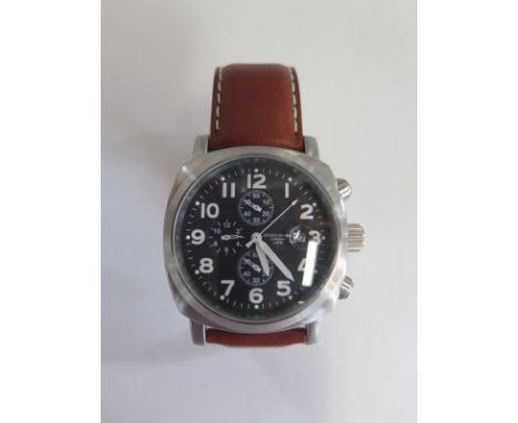 A gents Patrick Arnand Chronograph quartz wrist watch - 47mm wide including button - clean running order 