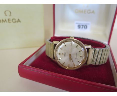 A 1970s vintage Omega Seamaster Automatic, gentlemen’s wristwatch with 9ct gold case with plated bracelet, box and papers, we