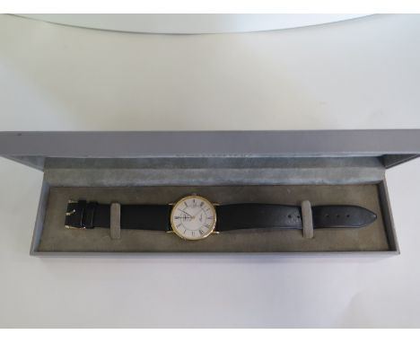 A 9ct yellow gold Longines Quartz Presence wristwatch, 34mm wide including button, marked 9k 375 hands and date advance, good