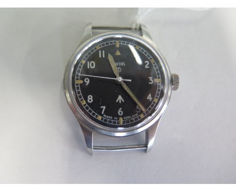 A military issue, Smiths W10 watch head with broad arrow markings, hacking function and Arabic dial, please see images for se