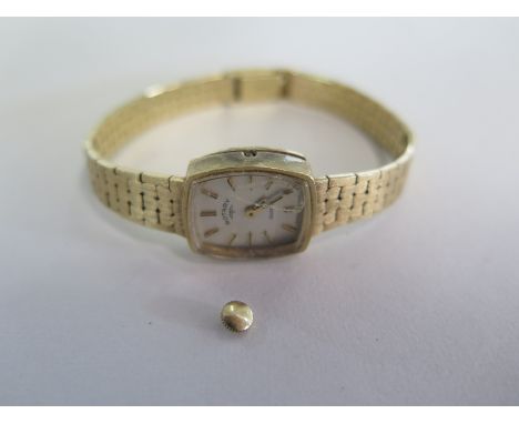 A ladies 9ct yellow gold Rotary wrist watch, not working, weight without movement, approx 18 grams 