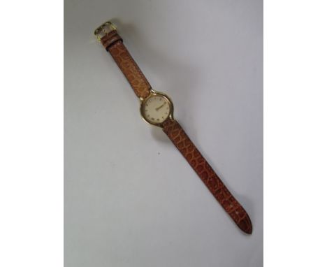 A ladies Beluga Ebel 18ct yellow gold quartz wristwatch - 24mm wide on an Ebel crocodile strap, in good clean working order -