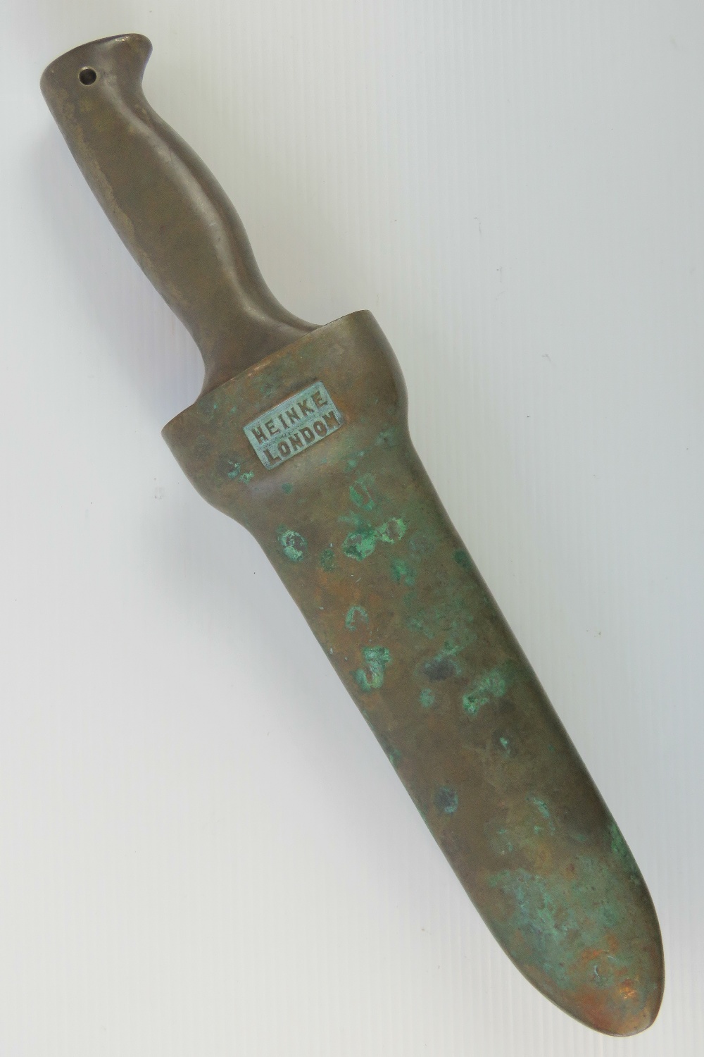 A WWII Royal Navy Deep Sea Divers knife with serrated blade, in