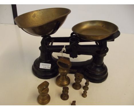Set of Libra scales and weights 