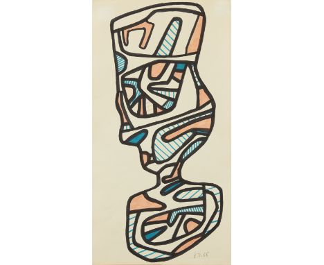 Dubuffet, Jean (France, 1901-1985)"Le Verre d'Eau III"Felt tip pen drawing on paperInitialed and dated 1966 along the lower r