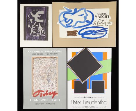 Group of seven prints. Includes one Mark Tobey "Transworld Art" poster, one Mark Tobey exhibition poster; one Peter Freudenth