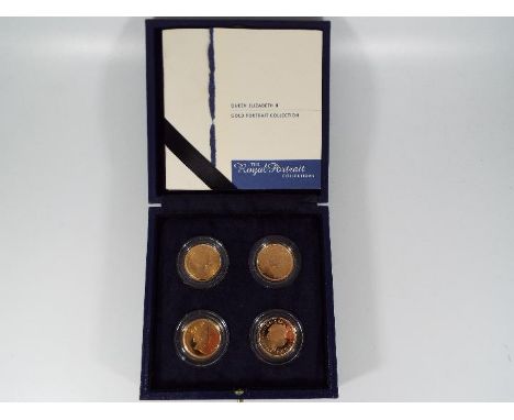Gold Sovereigns - Queen Elizabeth II Gold Portrait Collection comprising four encapsulated full sovereigns (1958 - 8.1 grams,