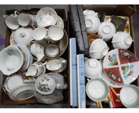 A mixed lot comprising glassware, plated ware, treen, ceramics to include Shelley, Royal Doulton, Noritake, Wedgwood, Royal A