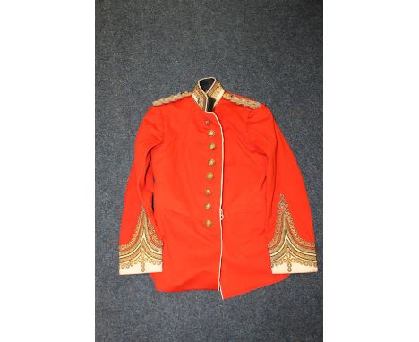 British Army Red Coat jacket, the interior with label L W Flight of Winchester penned G Clerk, having East Surry Regiment bra