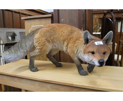 Large HotAnt model of a fox, 62cm long. Model is made of resin. There are small chips to raised edges of the resin throughout