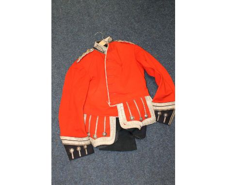 British Army Red Coat coatee jacket with ROyal Scots buttons, bullion wire collar, bullion wire epaulettes for the rank of Co