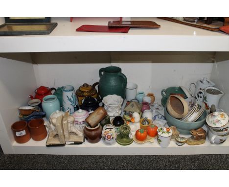 Ceramics to include Royal Worcester oven to table ware, a Doulton teapot, bookends, a rabbit model, etc. 