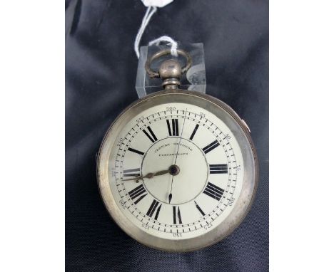 Oversize hallmarked silver key wind centre seconds chronometer, Chester 1890