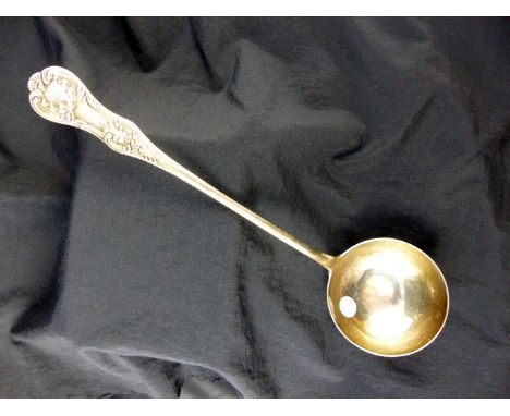 Large silver plated soup ladle. L: 37 cm