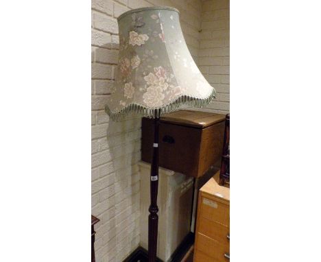 Painted pine lockable chest, 57 x 32 cm and a mahogany standard lamp