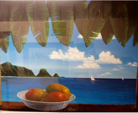 Framed limited edition lithograph, titled Tropical Fantasy by Dina Farris Appel and certificate. Image 63 x 52 cm
