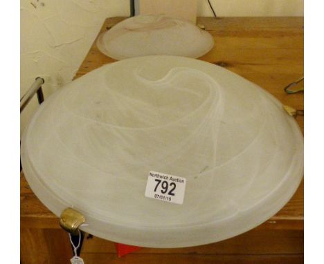 Two French domed glass ceiling light