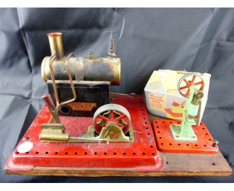 Mamod stationary steam engine with boxed Mamod steam hammer