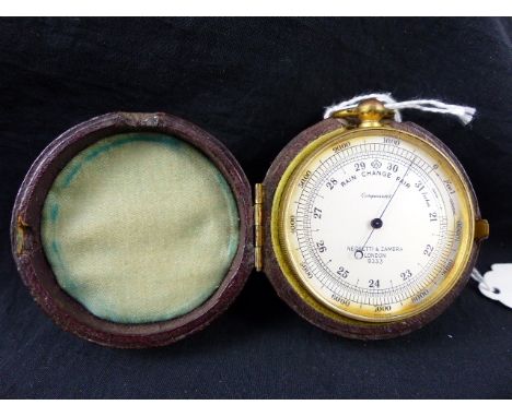 Negretti and Zambra cased pocket barometer