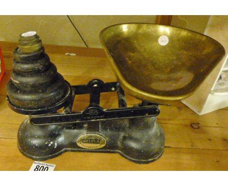 Set of Salter Staffordshire kitchen scales with weights