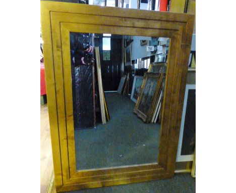 Large pine framed bevelled edged mirror, 50 x 76 cm
