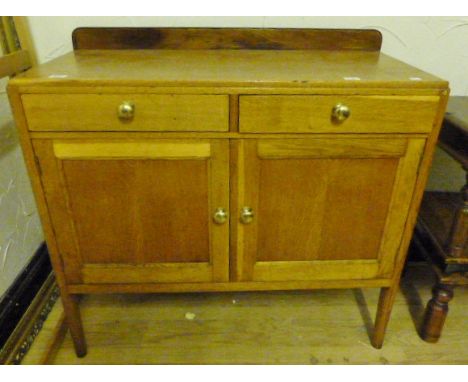 Light oak sideboard with two drawers over two cupboards, 107 x 96 cm