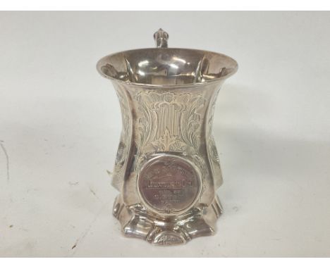 Hallmarked Silver mug displayed to the winner of the 1931-32 sap contest in Perth
