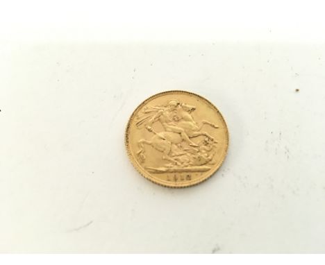 A 1912 full gold sovereign.