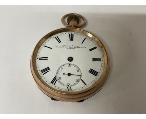 A 9ct gold cased Kendal &amp; Dent open face pocket watch ( in need of restoration).