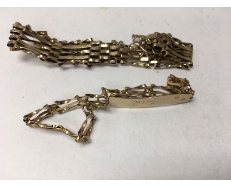 Two 9 ct gold bracelet 12 grams.