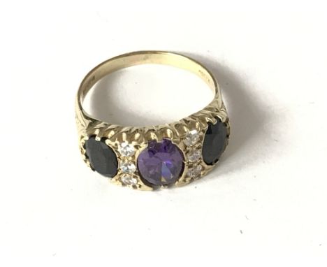 9ct gem set dress ring