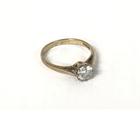 9ct gold CZ ring, 1.5g size K