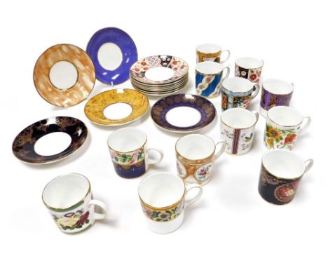 A Coalport Historic Coffee Cup Collection, comprising twelve coffee cans and saucers, with certificates.