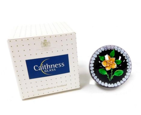 A Caithness glass Royal Mint paperweight, limited edition 141/250, QM Centenary, boxed. 