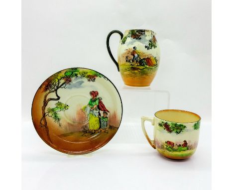 Seriesware with scenes of provincial lady and her child.Royal Doulton backstamp and D4983. This item has no reserve. Pitcher 