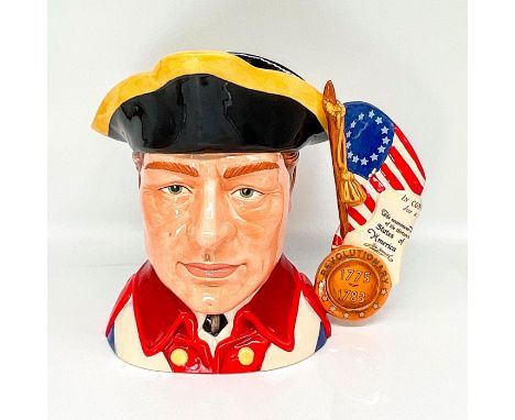 Red, white, blue, black, and gold tone. Limited Edition of 350 (USA Exclusive)Series: U.S. Wars Series. Royal Doulton backsta