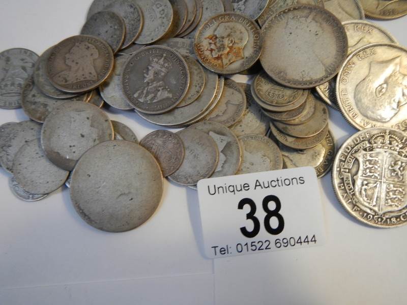 Approximately 340 grams of pre 1920 British silver coins.