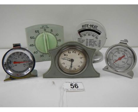 5 193's kitchen timers including Clock Rite Heat etc.,