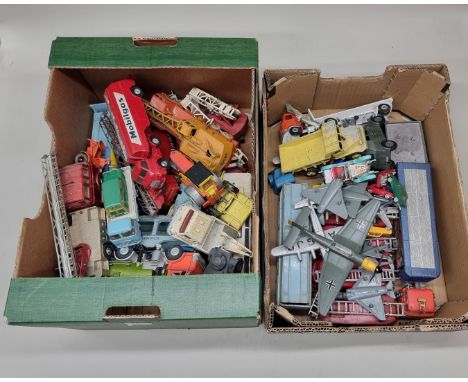 Vintage Diecast:&nbsp;a small group of playworn Dinky Toys, to include five fire engines (various ages and condition); togeth