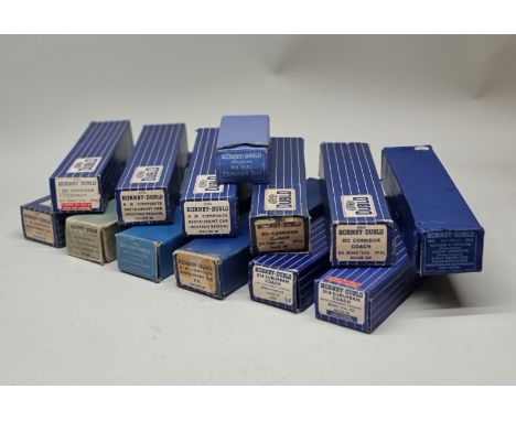 Hornby Dublo:&nbsp;a collection of vintage (blue box) coaches, to include restaurant car, and a D11 tender. (13) 
