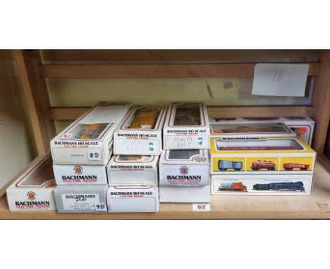 Bachmann:&nbsp;a group of boxed locomotives and freight trucks, to include Union Pacific and Santa Fe. 