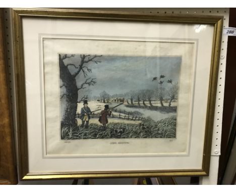A collection of sporting related prints, engravings, etc, to include AFTER H ALKEN "Snipe shooting", hand-coloured engraving,