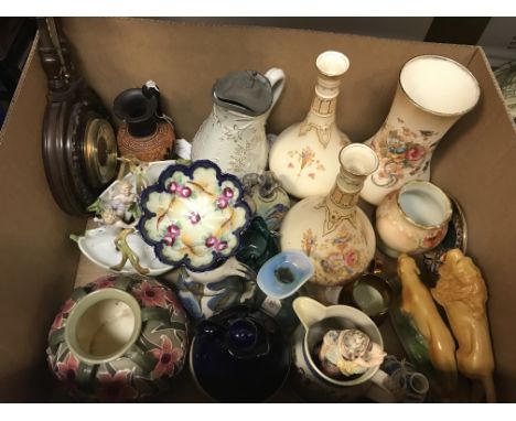 A Royal Doulton blue and white vase decorated by Kelsall, Ridgeway's Gainsborough flow blue bowl, Royal Doulton night watchme