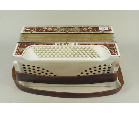 A vintage Hohner Verdi II accordion