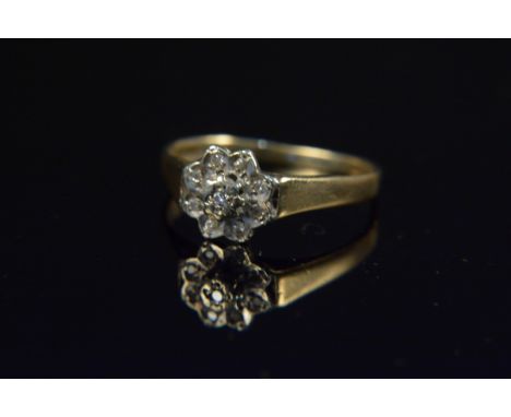 A 9ct gold diamond ring, size P, weight approx 2g